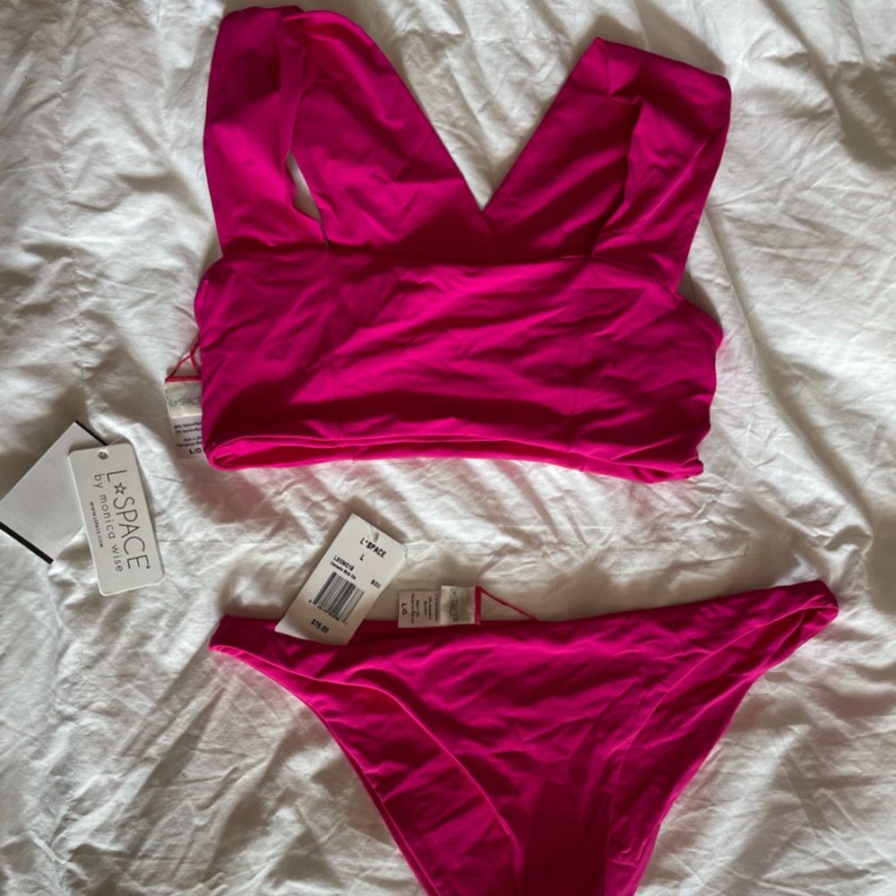 NWT L*Space Magenta Bikini Set